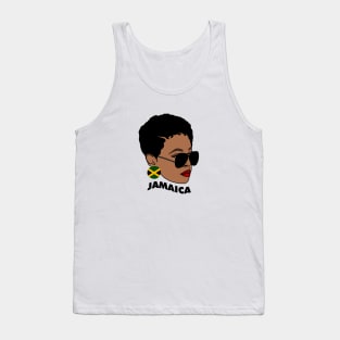 Proud Jamaican Woman, Afro Melanin Jamaica Flag Tank Top